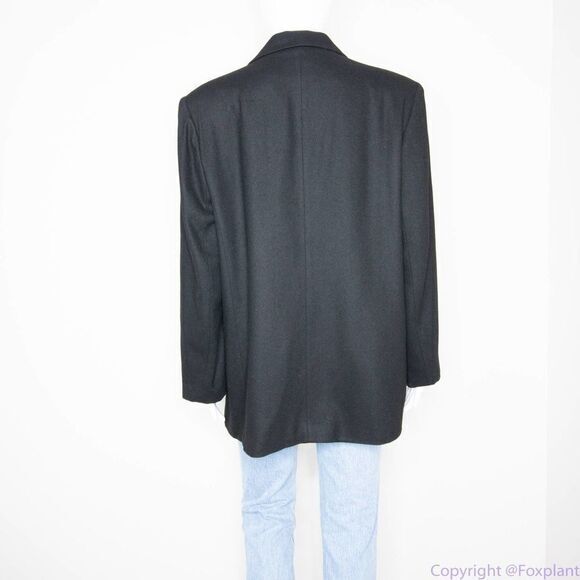 Vintage Dumas women's 100% Wool USA‎ made black blazer jacket, size 14 - Picture 9 of 16